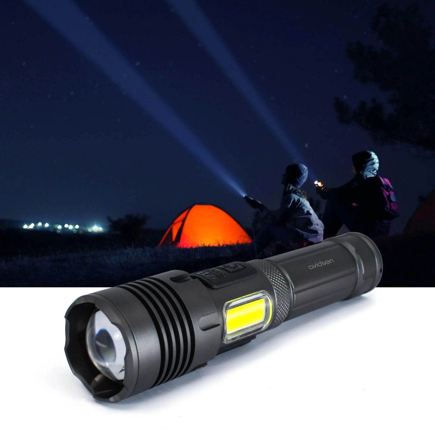 WARSUN Torcia T7 EDC Compatta: 675 Lumen, Ricaricabile USB-C, Doppio Materiale Alluminio/ABS, Stroboscopio Rosso/Blu, Impermeabile IPX4, 2 Pezzi - 3