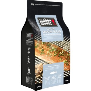 Weber Chips affumicatura Seafood 700g in sacchetto, perfette per affumicare pesce e frutti di mare.