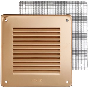 Griglia di ventilazione t.b.t. quadrata color bronzo con zanzariera.