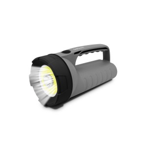 Torce t.b.t. grigia con manico e fascio di luce.