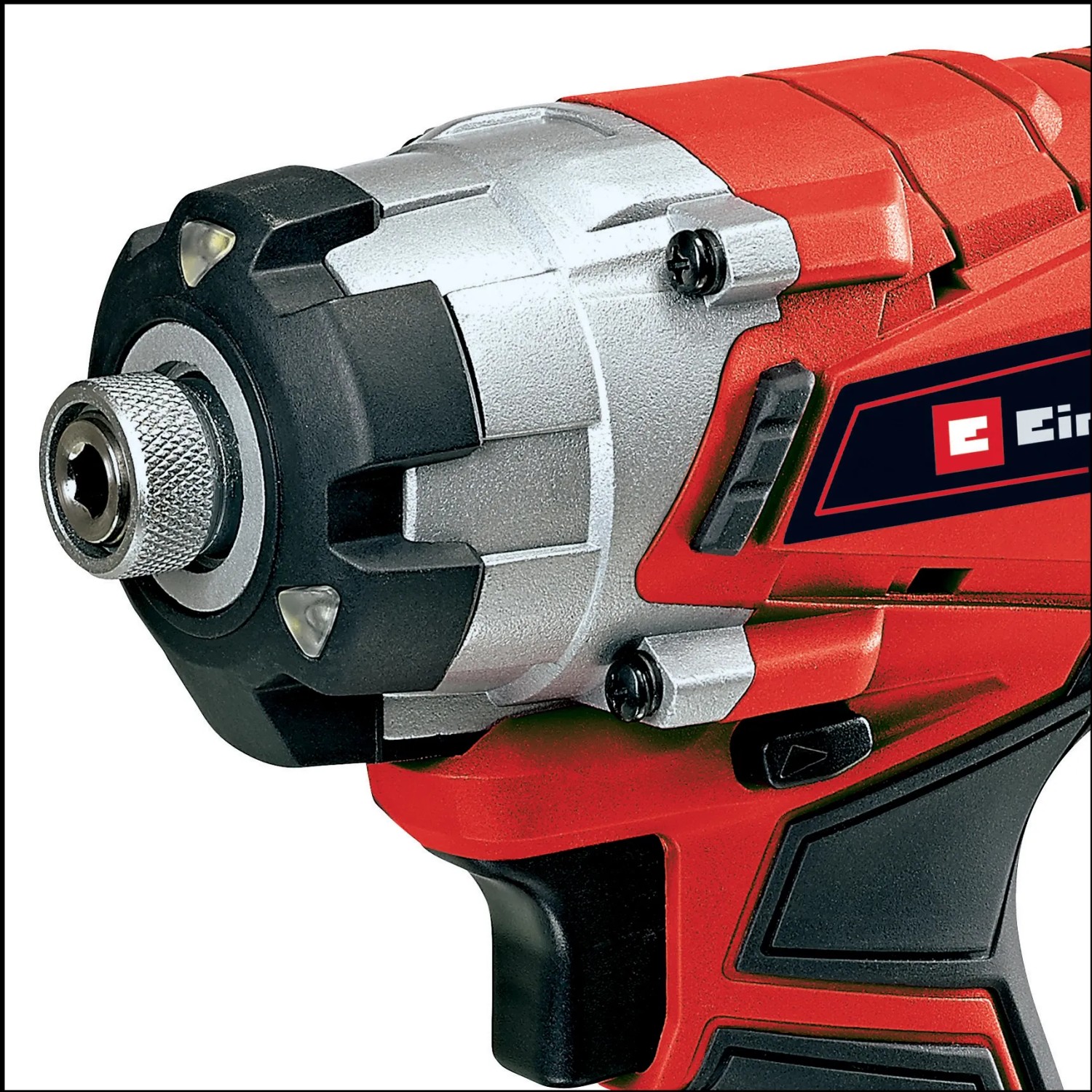 Avvitatore a impulsi a batteria Einhell TE-CI 18/1 Li-Solo, rosso e argento.