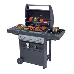 Barbecue a gas Campingaz Dualgas 3 bruciatori con fornello laterale grigio