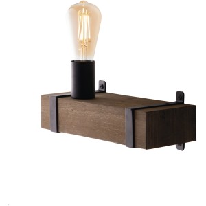 Applique da parete Texas marrone rustica con attacco E27 per stile rustico o industriale.