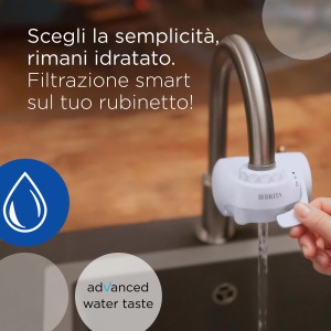 Filtro acqua Brita montato sul rubinetto per acqua potabile pulita. Categoria: Filtri acqua.
