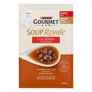 Cibo umido per gatti Purina Gourmet Soup Royale manzo in brodo 45 g