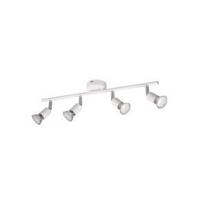 Faretto bianco a 4 luci t.b.t. per montaggio a soffitto.