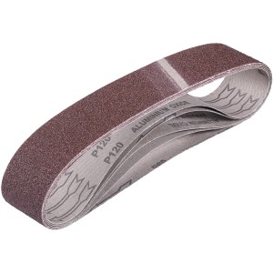 Set di nastri abrasivi Einhell, 5 pezzi di accessori per levigatrice a nastro con varie grane.