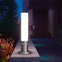 Lampada da giardino a LED Steinel GL60 in acciaio inox e vetro opale, luce bianca calda per giardino e vialetti.