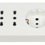Multipresa t.b.t. bianca con porta USB e prese multiple.