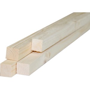 Listelli in legno grezzo, legno chiaro, quadrati, per progetti fai-da-te.