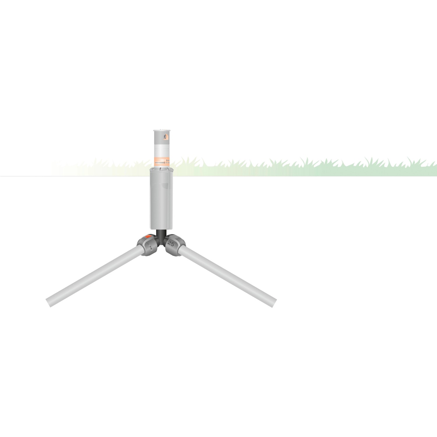 Raccordo a gomito Gardena per sistemi di irrigazione, filetto maschio 25 mm x 19 mm.