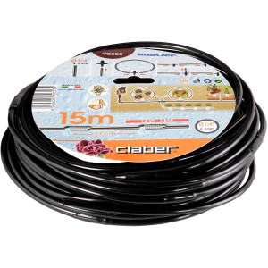 Tubo nero per microirrigazione, rotolo da 15m per sistemi di irrigazione.