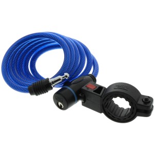Lucchetto a spirale Burg Wächter 1260 blu con supporto per biciclette.