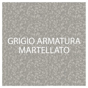 Finitura martellata grigia per smalto antiruggine, ideale per superfici metalliche.