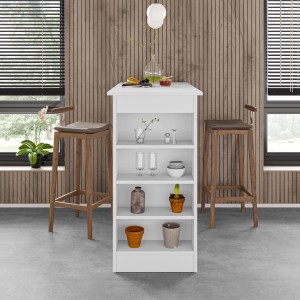 Penisola Swallow con piano e struttura bianco 117x54x102 cm