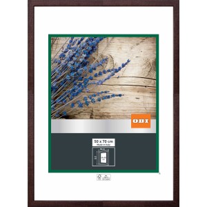Cornice portafoto OBI in legno marrone scuro, 50x70 cm. Ideale per foto e stampe.