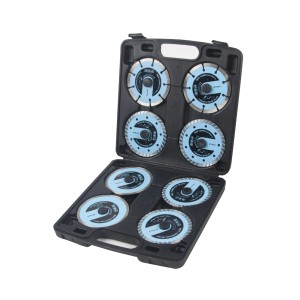 Set di dischi da taglio t.b.t. per smerigliatrice angolare in custodia nera.