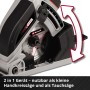 Mini sega circolare a batteria Einhell Power X-Change TE-CS 18/89 Li Solo, lama visibile.