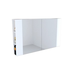 Mobile specchio bianco t.b.t. con ripiani per accessori bagno.