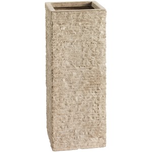 Vaso per piante beige OBI Bernay, alto 60 cm, in fibra di argilla con effetto muratura per esterni.