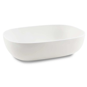 Lavabo d'appoggio t.b.t., rettangolare, bianco.