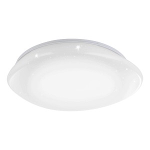 Plafoniera LED bianca Eglo Sileras-Z con effetto cristallo, Ø 60 cm, per un'illuminazione d'atmosfera.