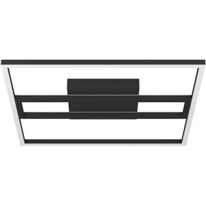 Moderna plafoniera LED Eglo Calagrano-Z in bianco e nero, 45x45 cm, per un'illuminazione d'atmosfera.