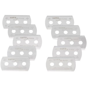 Lame di ricambio LUX Classic, 0,4 mm, confezione da 10 per coltelli, lama a tre fori con testa tonda.