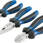 Set pinze LUX Classic, 3 pezzi: pinza universale, tronchese laterale, pinza a becchi mezzotondi, 160 mm, con manici bicomponenti.