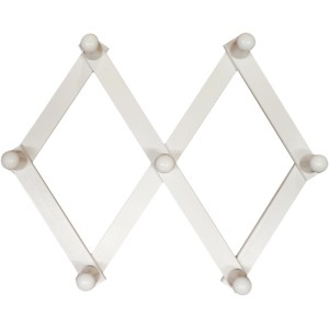 Gancio appendiabiti estensibile bianco per armadio.