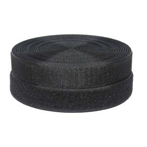 Nastro a strappo da cucire H20 mm nero 3m gancio + 3m asola