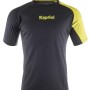 T-shirt da giardinaggio t.b.t. grigia con maniche gialle.