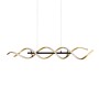 Lampada a sospensione a LED Trio Sequence color oro, 1 luce, design curvo, dimmerabile.