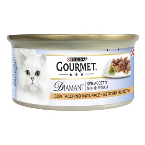Lattina di cibo umido per gatti Gourmet Diamant con tacchino