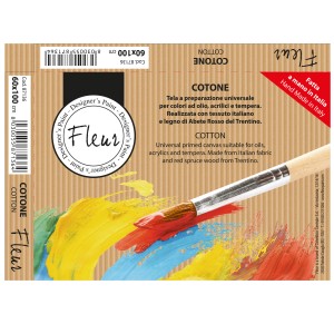 t.b.t. telaio 60x100 cm con pennello e macchie di colore.