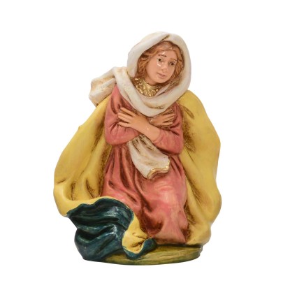 Madonna per presepe in pvc modellata e pitturata a mano 12 cm