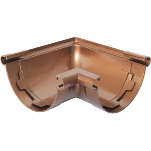 Angolo marrone t.b.t. per grondaie e pluviali in plastica.