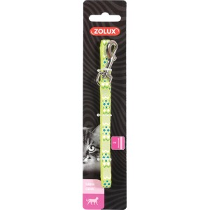 Guinzaglio per gatti Zolux verde con motivo, lunghezza 1 m.