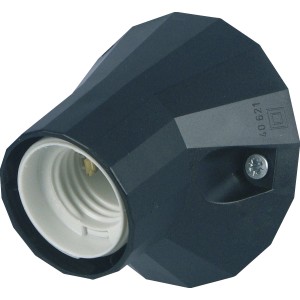 Portalampada a parete Düwi nero, 100 W, attacco E27 per installazione lampada.