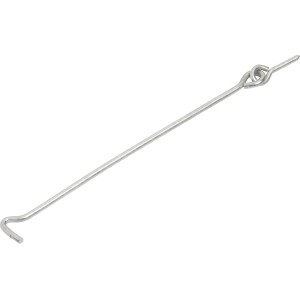 Gancio antivento zincato con occhiello, 5x300mm, per fissare porte e persiane.