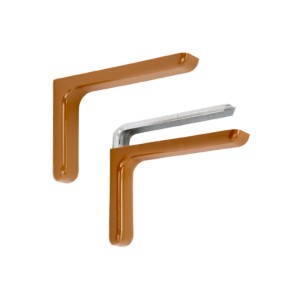 Due staffe per mensole t.b.t. marroni per montaggio a parete.