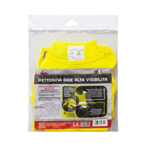 Gilet giallo ad alta visibilità per ciclisti, confezionato. Abbigliamento da lavoro per alta visibilità.