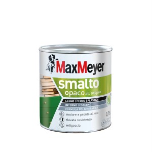 Smalto colorato Max Meyer, Smalto Opaco all'acqua, per legno, ferro e plastica.