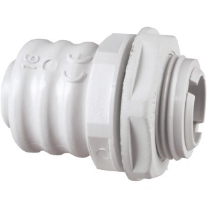 Dettaglio di un connettore t.b.t. bianco per scatole di derivazione.