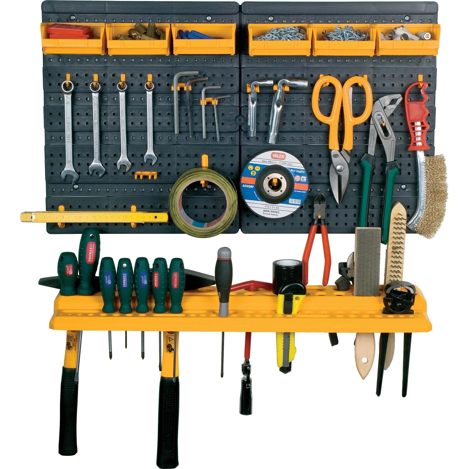 Kit Combinato Pannello Forato Nessuna Punzonatura Richiesta con Ripiani E Ganci per Garage Cucina Soggiorno Bagno Ufficio Mensole a Muro Pegboard (Colore : Style 1