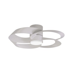 Ventilatore da soffitto grigio moderno con illuminazione a LED.