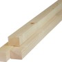 Due listelli piallati (listelli di legno) chiari e piallati.