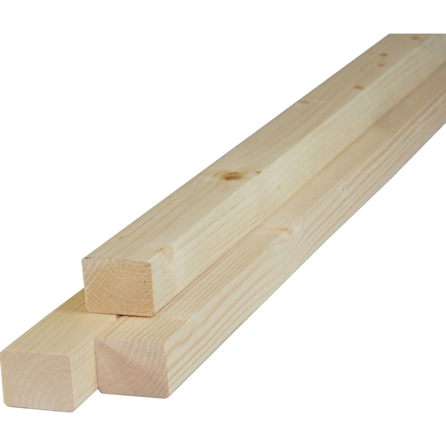Due listelli piallati (listelli di legno) chiari e piallati.