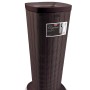 Cesto portabiancheria marrone 'Elegance' in plastica con coperchio effetto rattan.