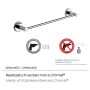 Portasciugamani cromato da parete, parte della categoria accessori doccia.
